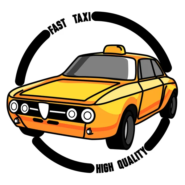 Farbe Vintage Taxi Emblem — Stockvektor