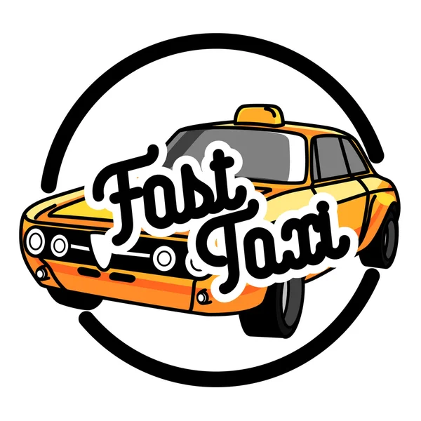 Färg vintage taxi emblem — Stock vektor