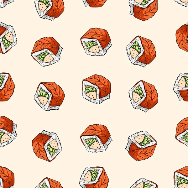 Sushi motif sans couture — Image vectorielle