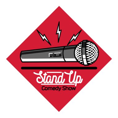 Renk vintage Stand up komedi göstermek amblemi