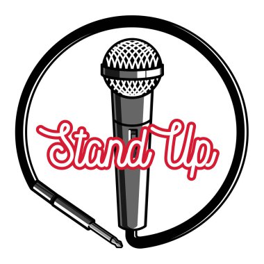 Renk vintage Stand up komedi göstermek amblemi