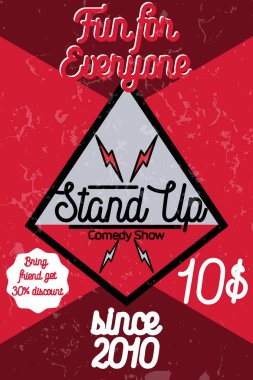 Renk vintage Stand up komedi göstermek poster