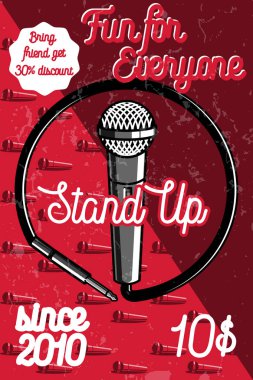 Renk vintage Stand up komedi göstermek poster