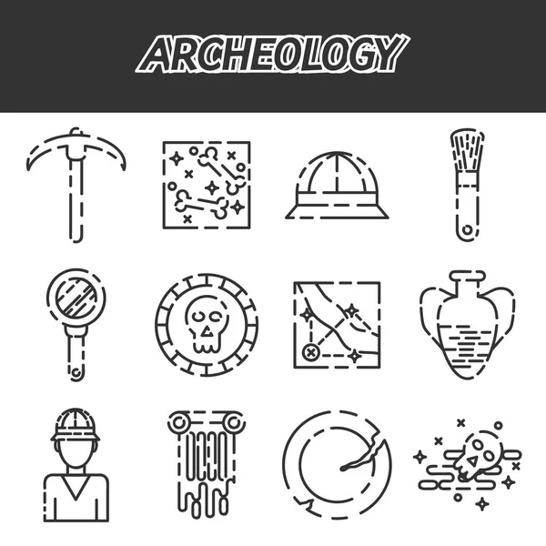 Conjunto de ícones de arqueologia — Vetor de Stock