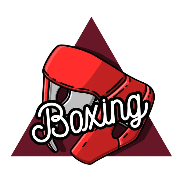 Color vintage emblema de boxeo — Vector de stock