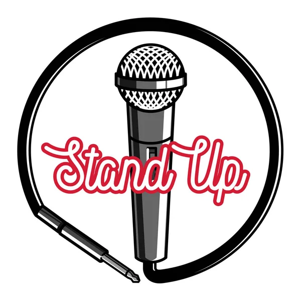 Color vintage Stand up comedy show emblema — Vector de stock