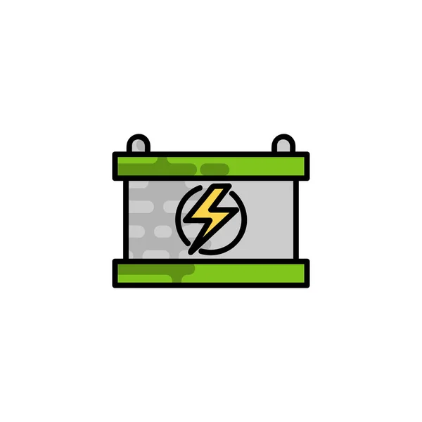 Elektrische auto platte pictogram — Stockvector