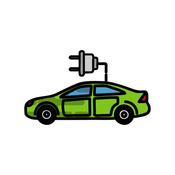 Icono plano del coche eléctrico — Vector de stock