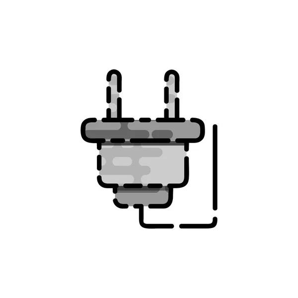 Elektrische auto platte pictogram — Stockvector