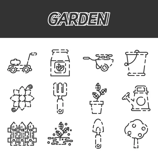 Conjunto de ícones de jardim — Vetor de Stock