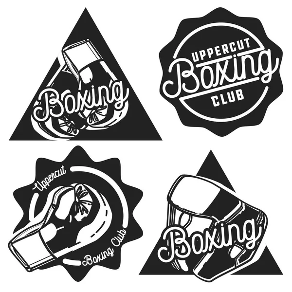 Vintage boxe emblemas — Vetor de Stock