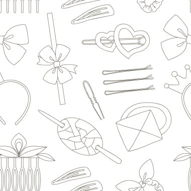 Hair Accessories Object Set pattern clipart