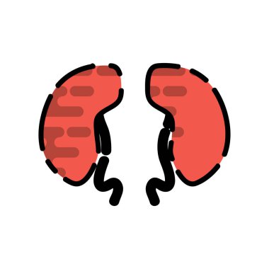 İnsan organ düz simgesi