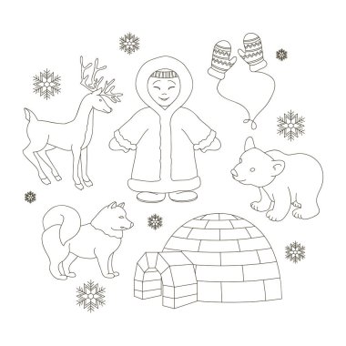 Eskimo karakter kümesi vektör