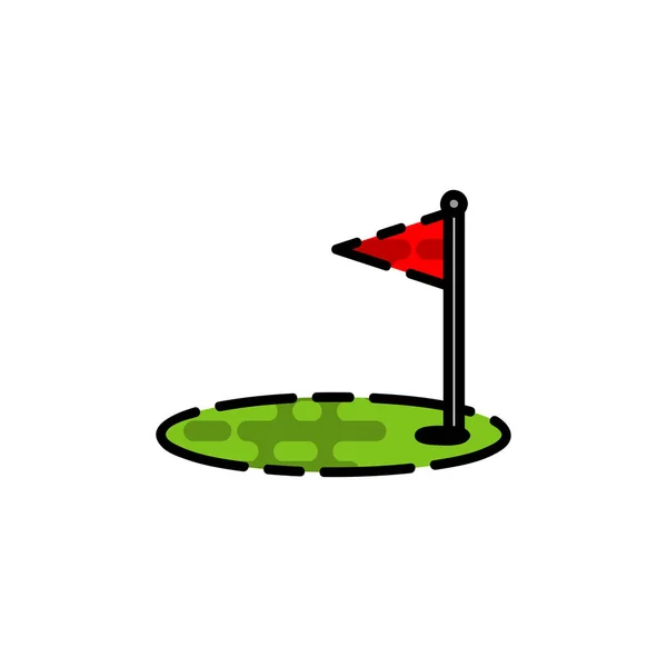 高尔夫球场平图标 — 图库矢量图片