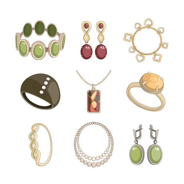 Conjunto de ícones de jóias —  Vetores de Stock
