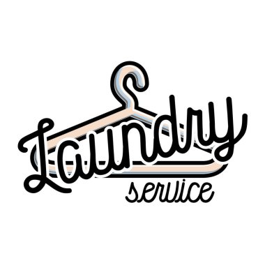 Renk vintage Çamaşırhane amblemi