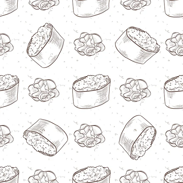 无缝模式的寿司 — 图库矢量图片