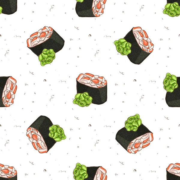 Seamless pattern of sushi — Stock Vector