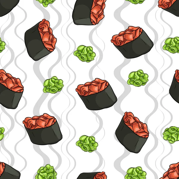 Seamless pattern of sushi — Stock Vector