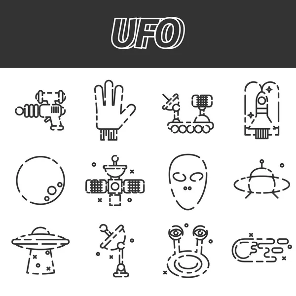 UFO icon set — Stock Vector