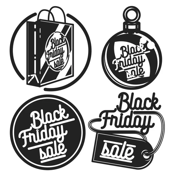 Vintage Black Friday Verkauf Embleme — Stockvektor