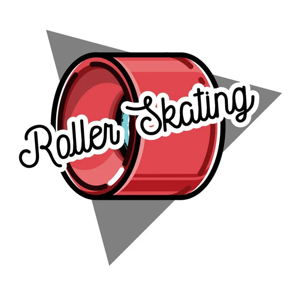 Couleur vintage rouleau Skates emblème — Image vectorielle