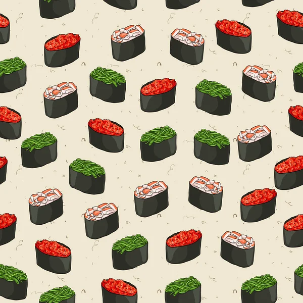 Modello senza cuciture di sushi — Vettoriale Stock