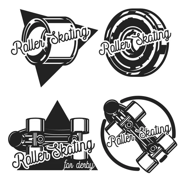 Vintage roller Skates emblèmes — Image vectorielle