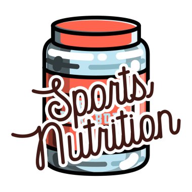 Color vintage sports nutrition emblem clipart