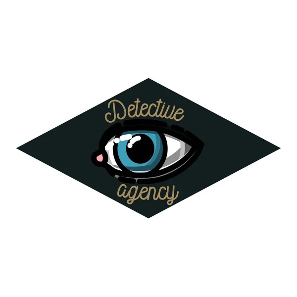 Color vintage detective agencia emblema — Vector de stock