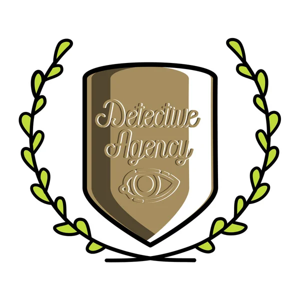 Color vintage detective agency emblem — Stock Vector