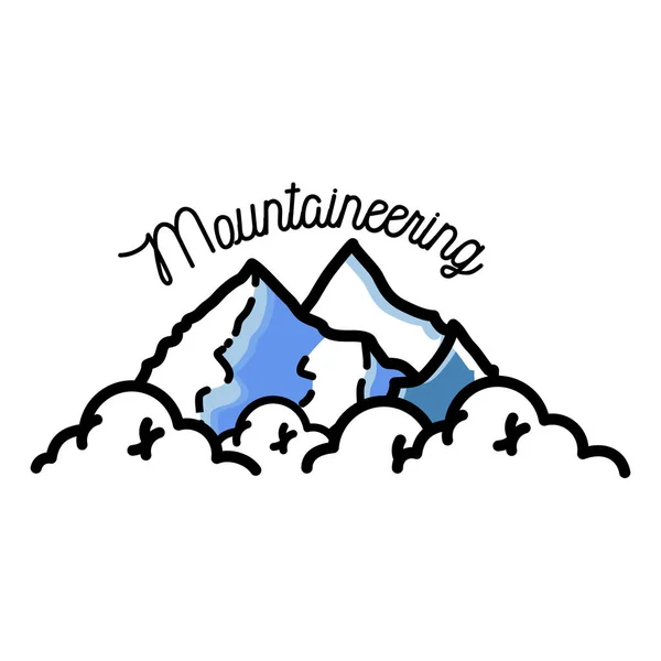 Color emblema de montañismo vintage — Archivo Imágenes Vectoriales
