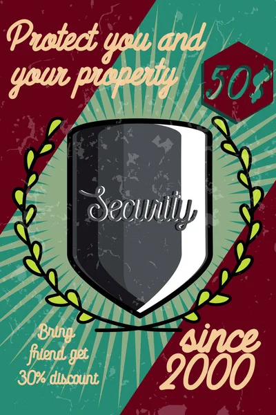 Colore poster di sicurezza vintage — Vettoriale Stock