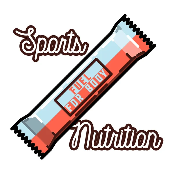 Color emblema de nutrición deportiva vintage — Vector de stock