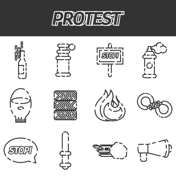 Protest pictogramserie — Stockvector