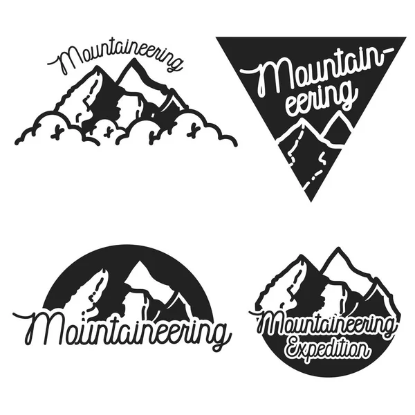 Historische Bergsteigersymbole — Stockvektor