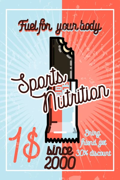 Cartel de nutrición deportiva vintage — Vector de stock