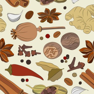 Baharatlar, çeşniler ve otlar dekoratif elemanlar