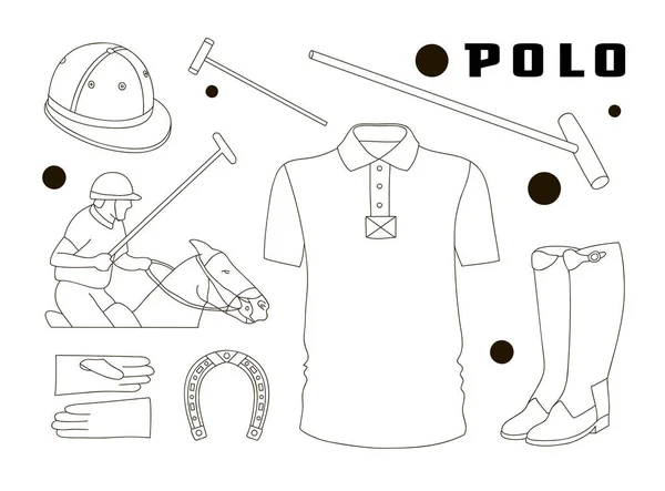 Objek polo, seragam Sport - Stok Vektor