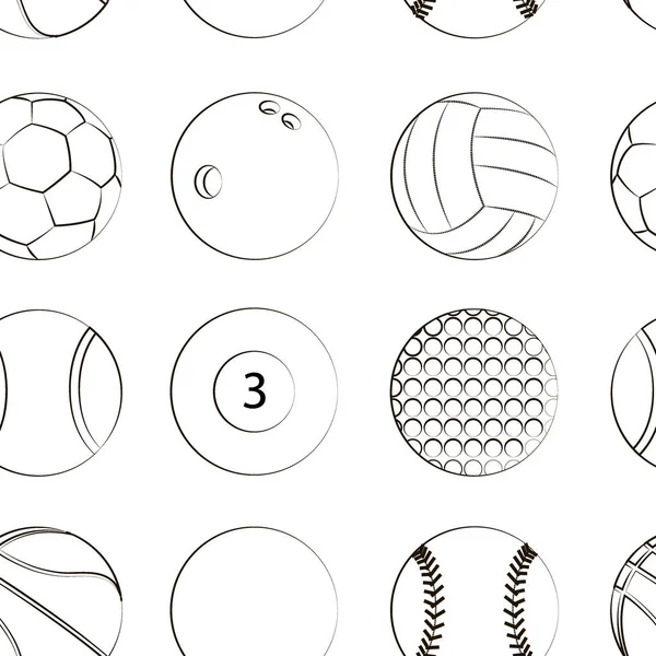 体育球设置模式 — 图库矢量图片