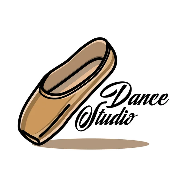 Cor vintage estúdio de dança emblema — Vetor de Stock