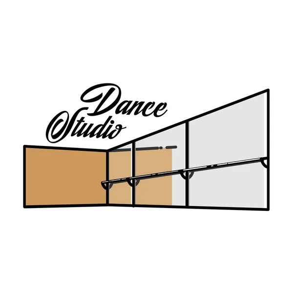 Cor vintage estúdio de dança emblema — Vetor de Stock