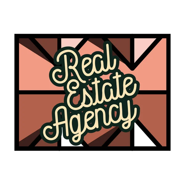 Color vintage real estate agency emblem — Stock Vector