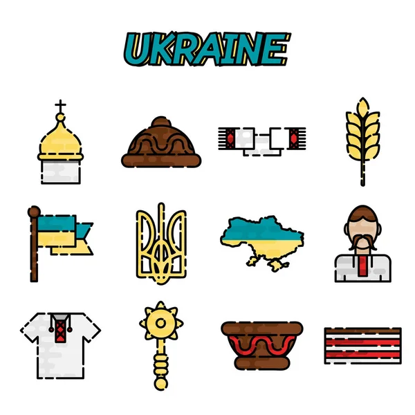 Ukrayna düz Icons set
