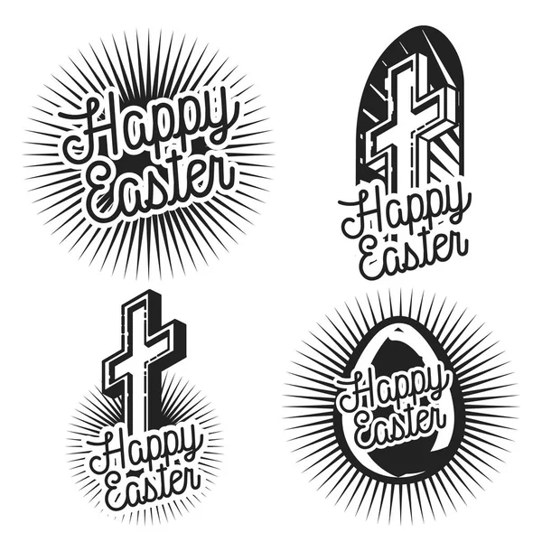 Vintage easter emblems — Stock Vector