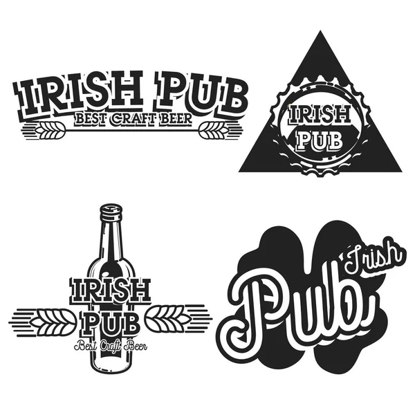Vintage irlandzki pub herby — Wektor stockowy