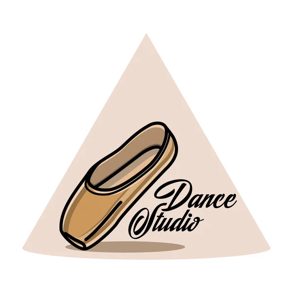 Emblème studio de danse vintage couleur — Image vectorielle