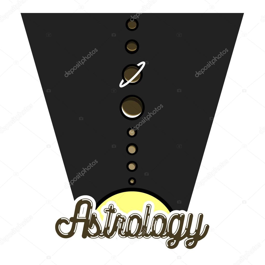 Color vintage astrology emblem