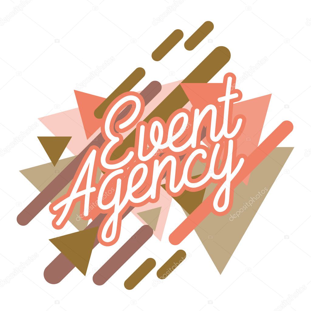 Color vintage agency emblem of events and special occasions organization, catering service agency, marketing agency.